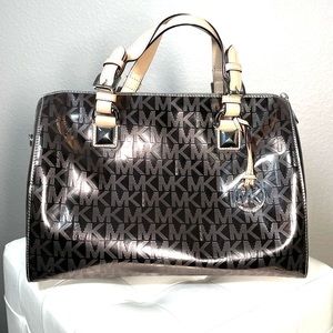 Michael Kors Grayson Mirror Nickel Large Satchel / Crossbody New with Tag!!!